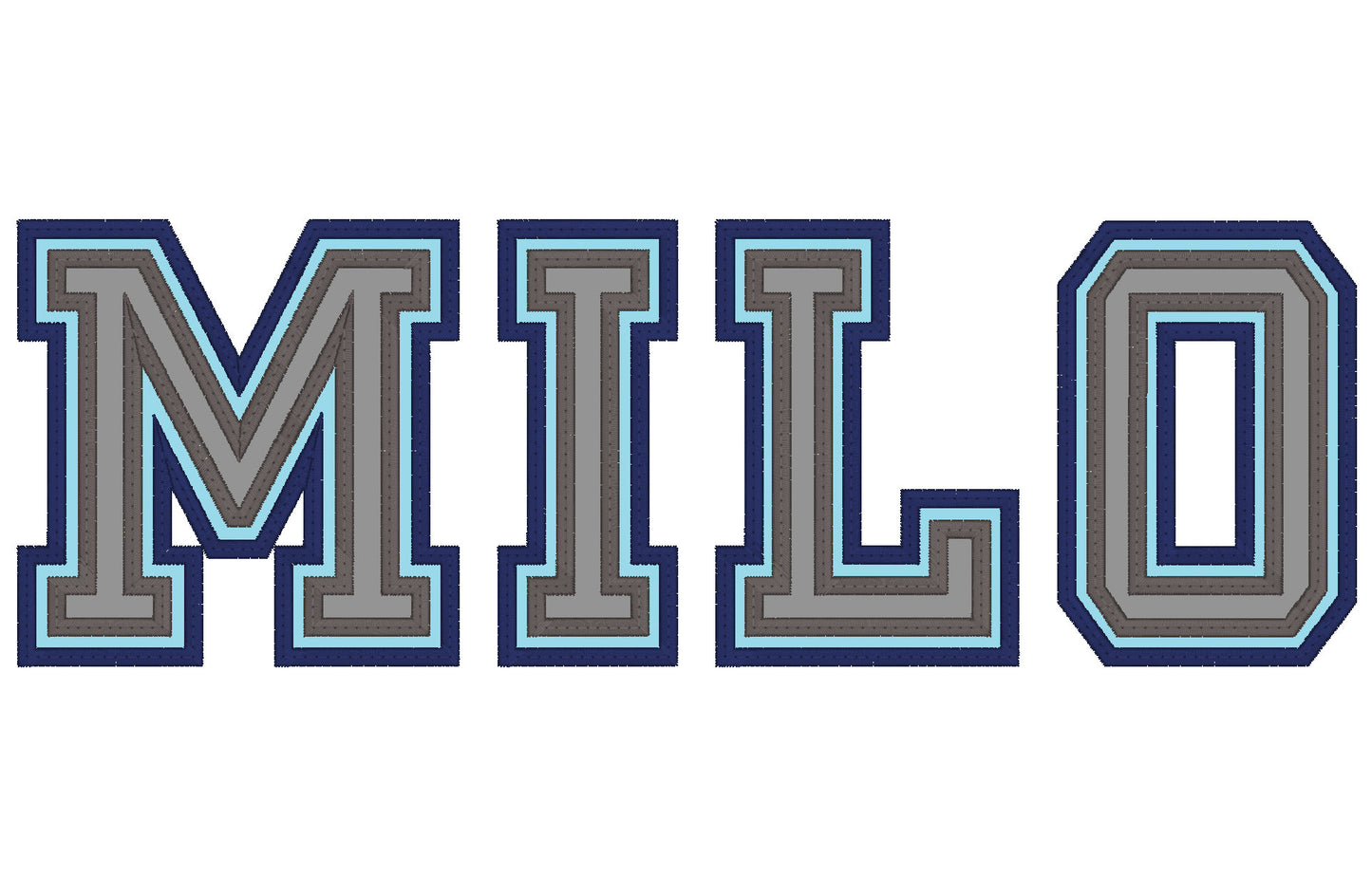 Double Applique Athletic Sport Font