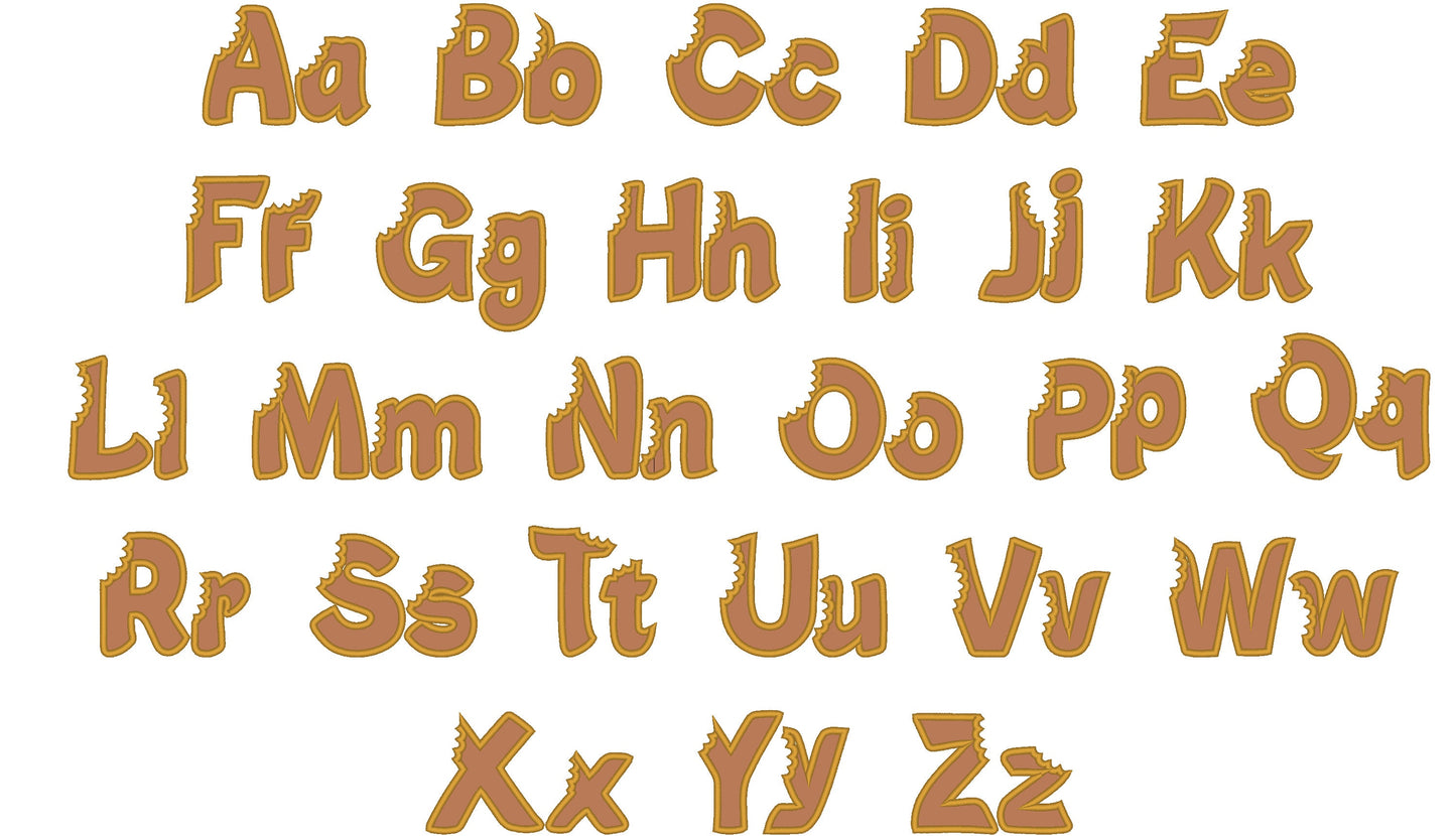 Bitten Alphabet Font Applique
