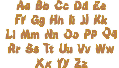 Bitten Alphabet Font Applique