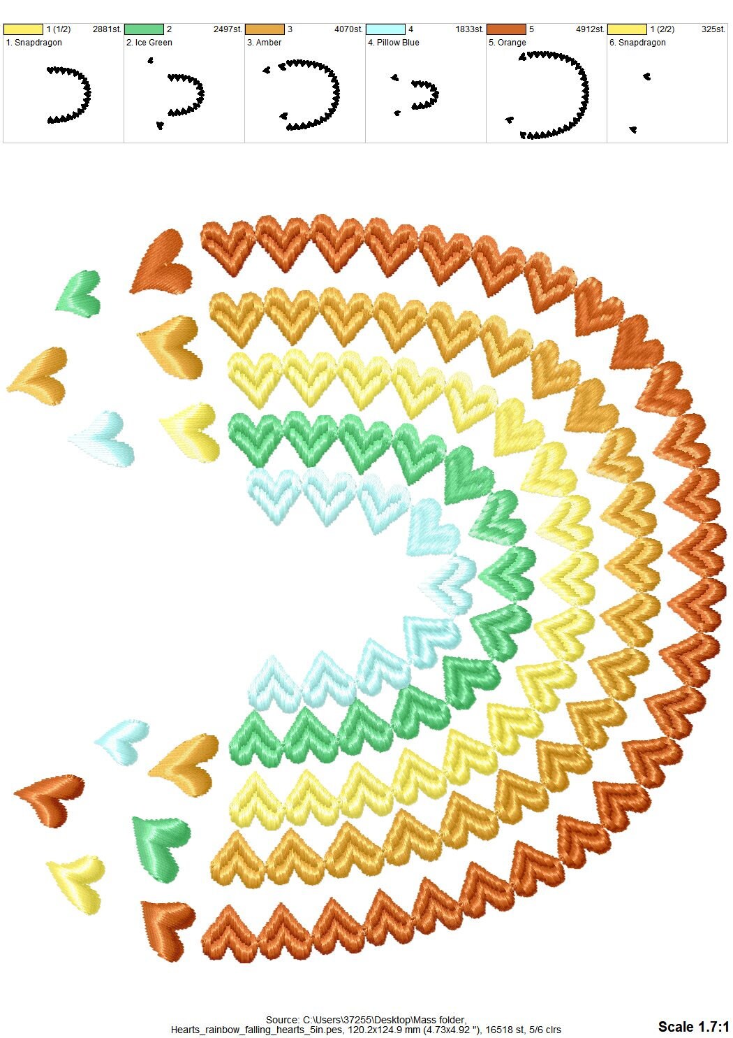 Heart Rainbow Falling Hearts