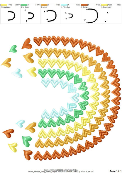 Heart Rainbow Falling Hearts