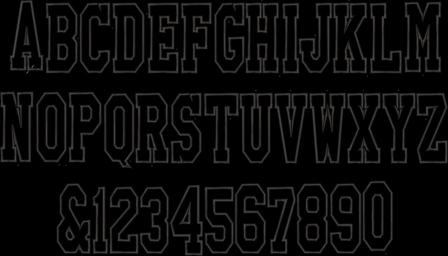 Thin Narrow Athletic Sport Font Applique