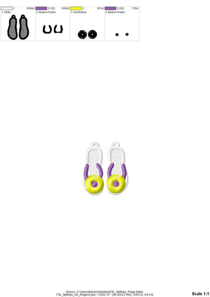 Summer Beach Flip Flops Earrings FSL