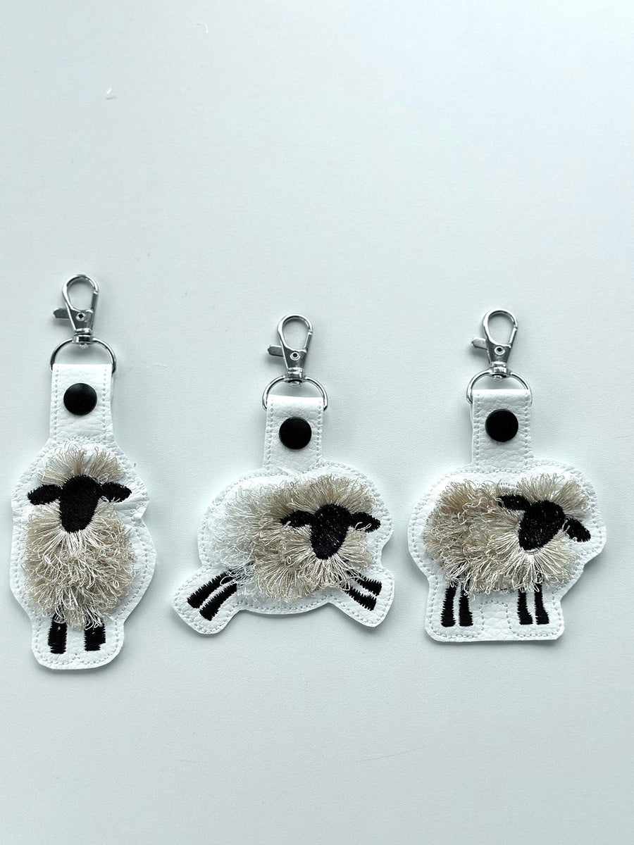 Fringed Sheep Lamb Keychain