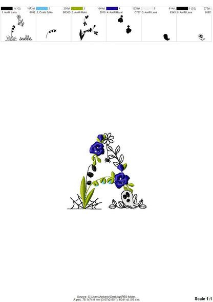 Halloween Spooky Floral Font