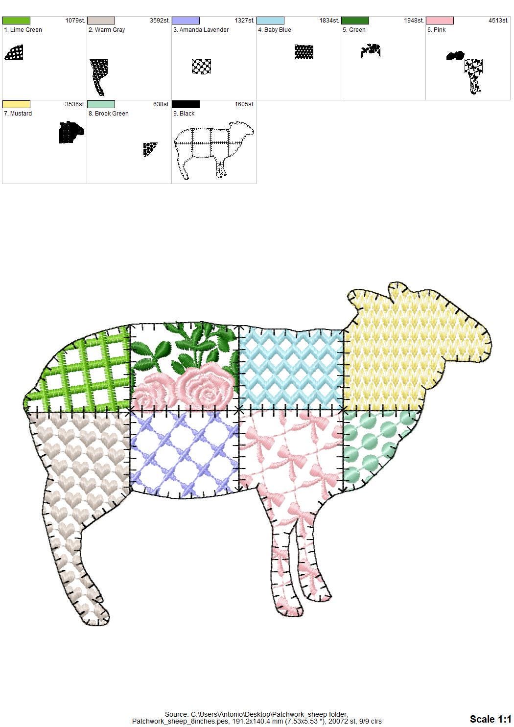 Patchwork Patterend Sheep Lamb