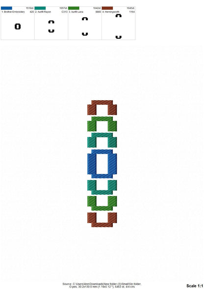 Pixel Miner Stacked Font Fill Stitch