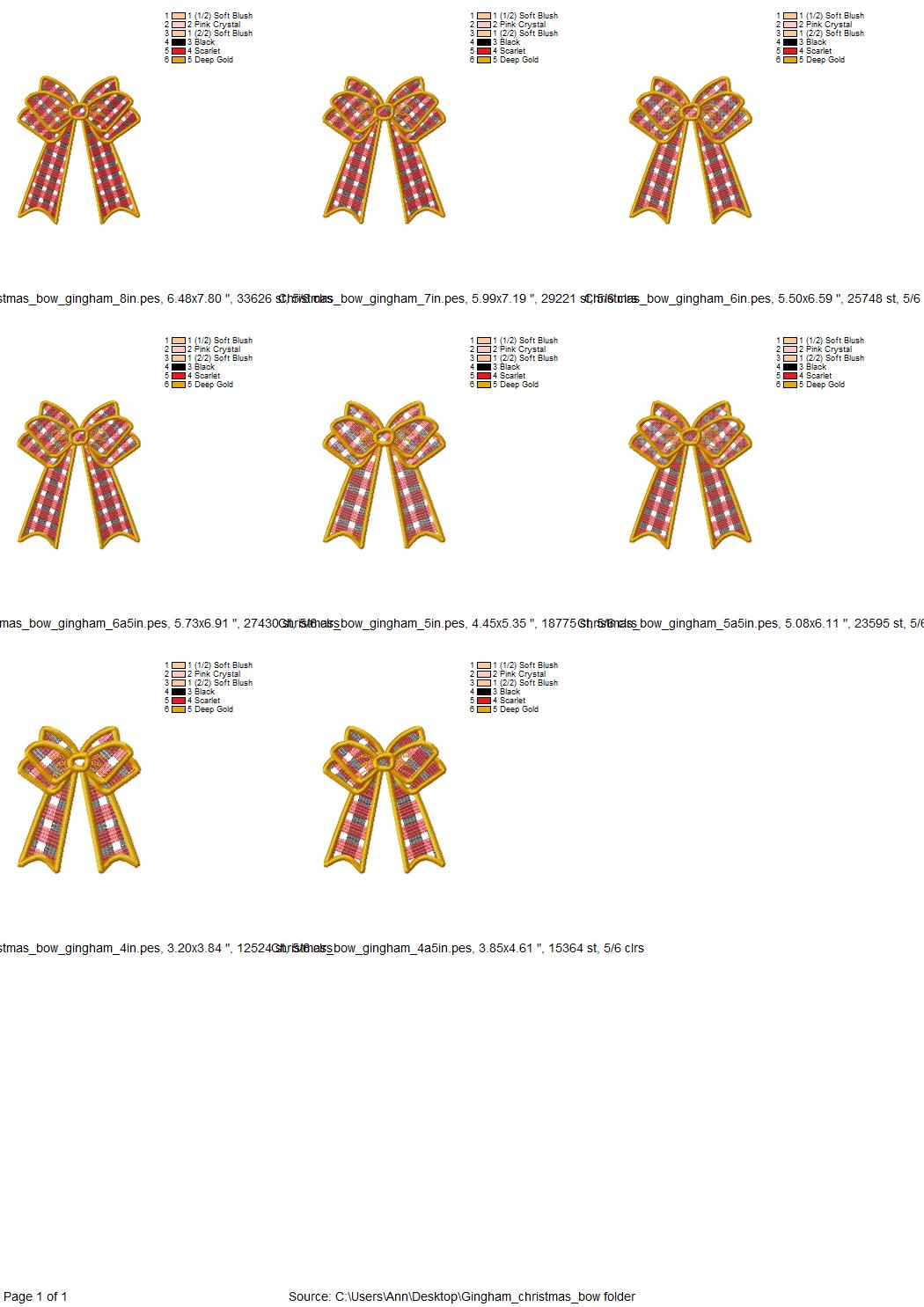 Gingham Plaid Patterned Lora Bow