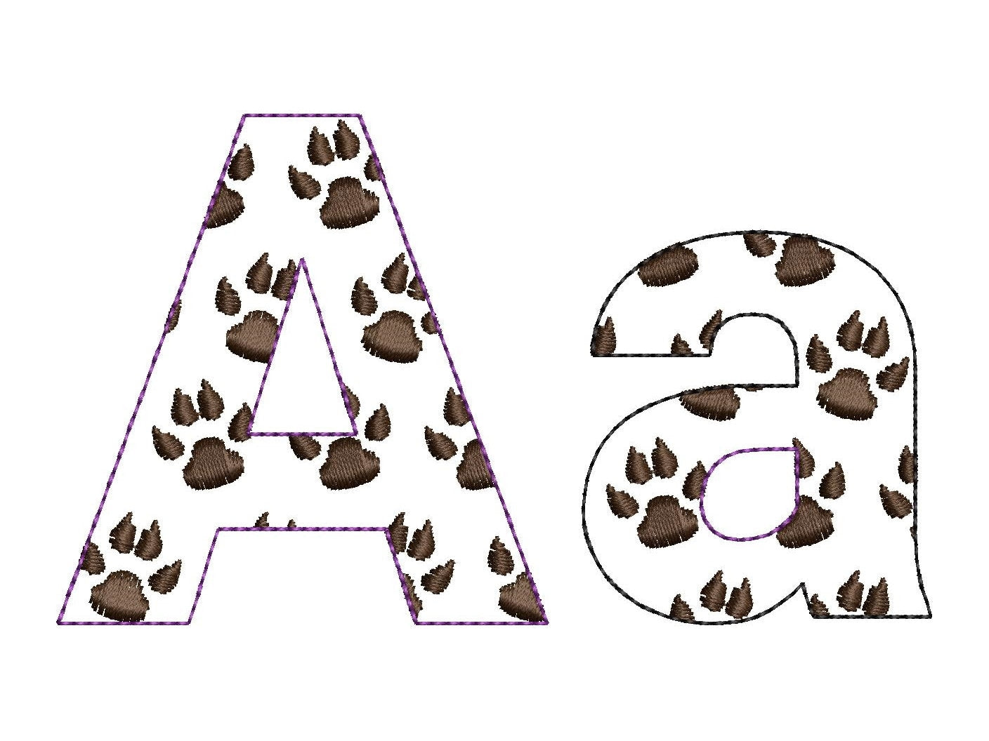 Dog Paw FONT pet puppy paw alphabet letters funny kids name monogram ...