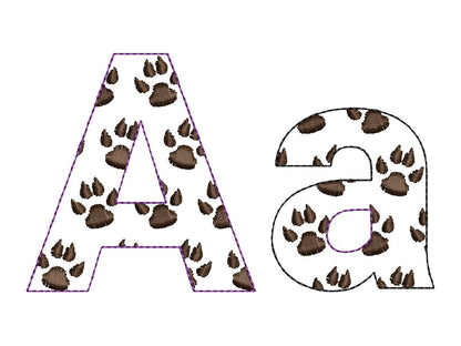 Dog Puppy Paw Patterned Font