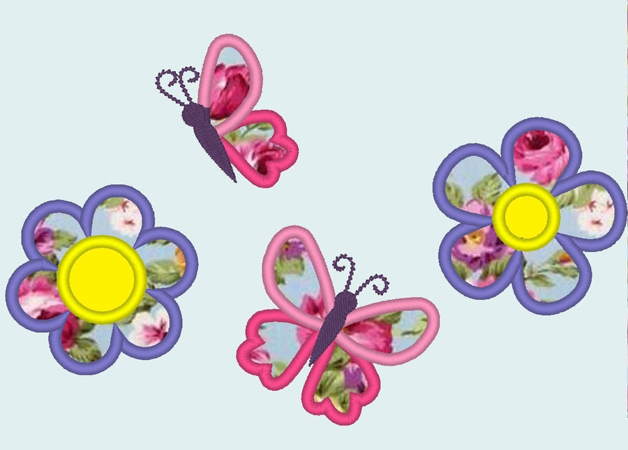 Little Butterfly and Flower Applique