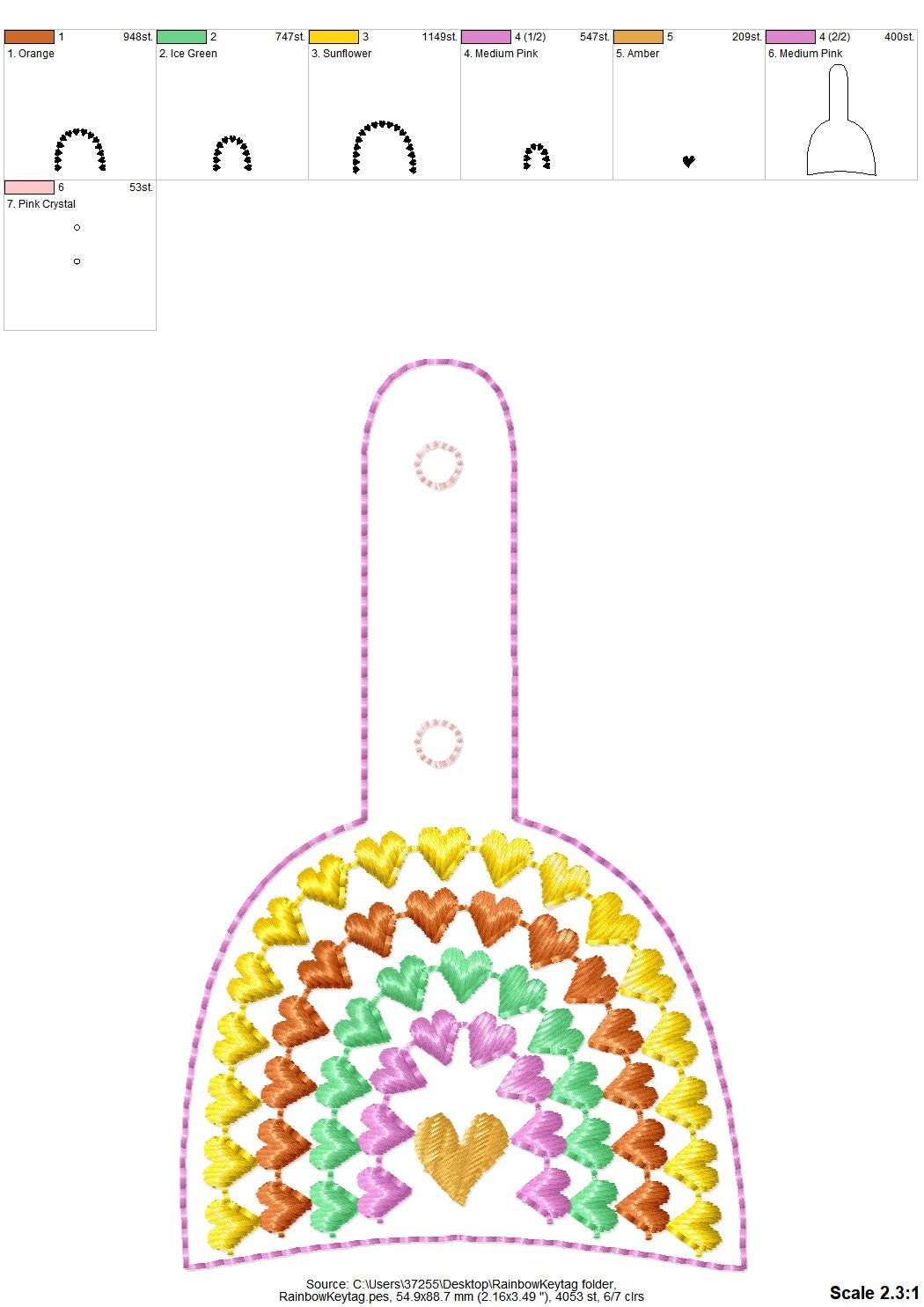 Heart Arc Rainbow Keychain