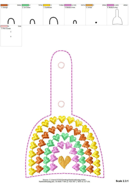 Heart Arc Rainbow Keychain