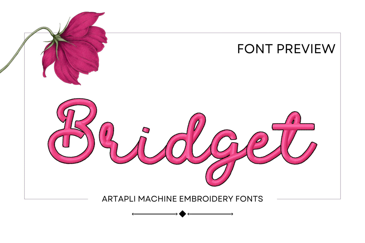 Satin Stitch and Outline Handwritten Font Barb