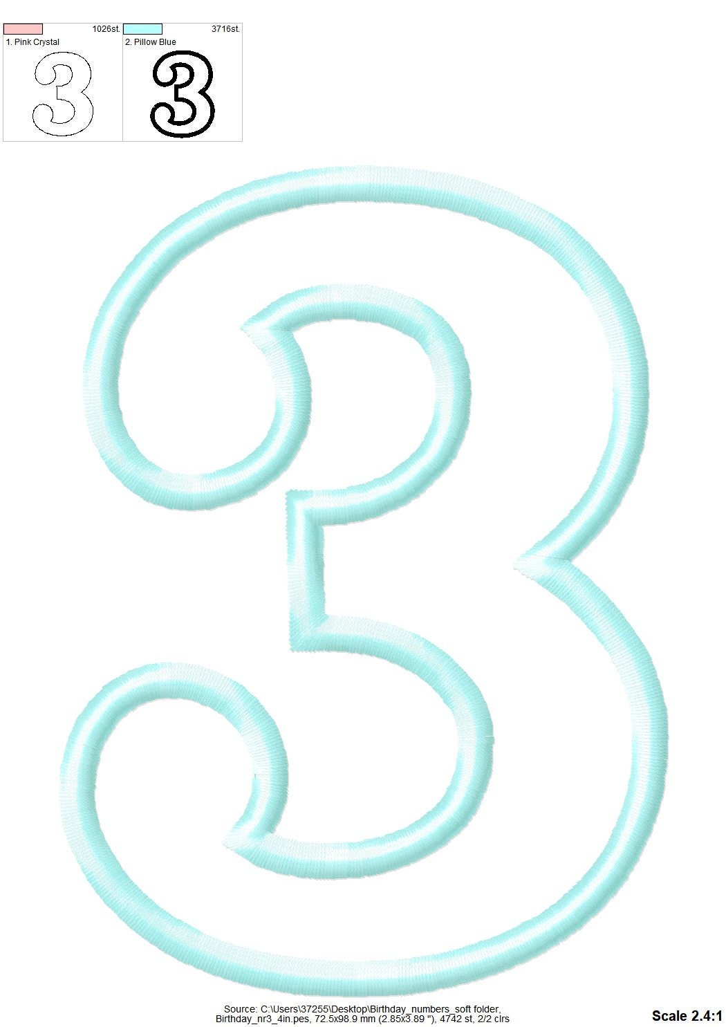 Soft Block Font Kids Birthday Numbers Applique