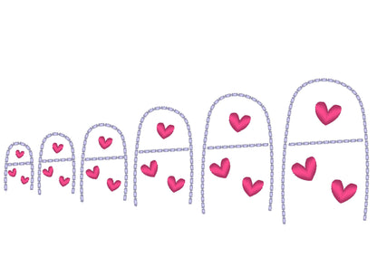 Puff Bean Stitch Heart Line Font