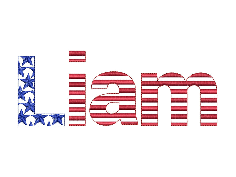 Patriotic Stars And Stripes Block Font