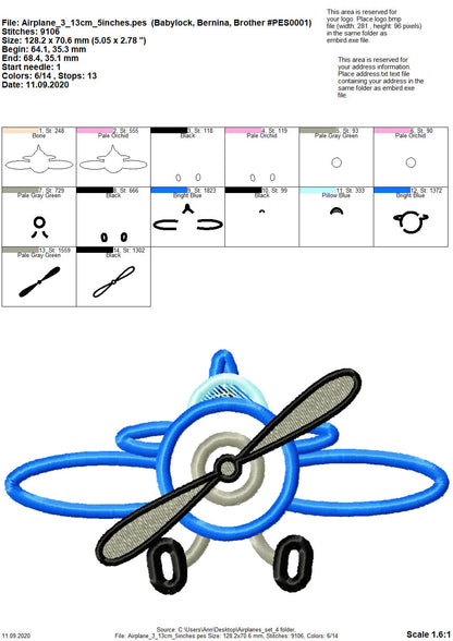 Airplane Applique Set of 4