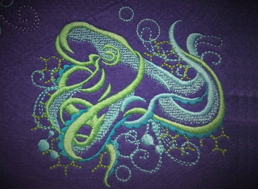 Octopus Silhouette with Curls