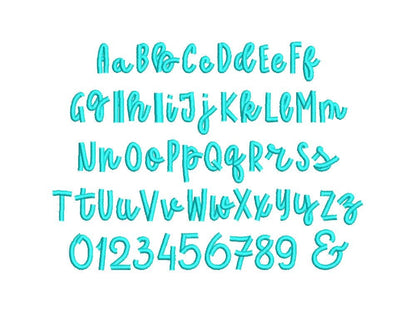 Satin Stitch Line Font