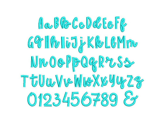 Satin Stitch Line Font