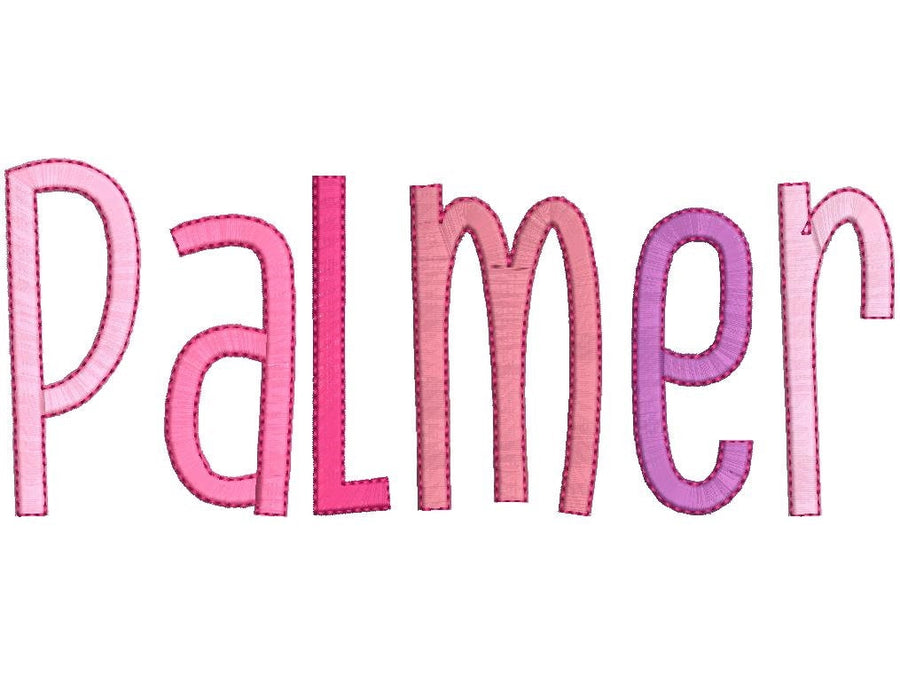 Satin Stitch And Outline Thin Tall Font