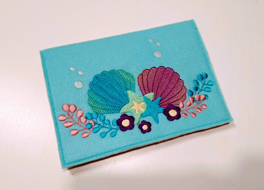 Summer Mermaid Book cover ITH embroidery design great for gifts "In The
