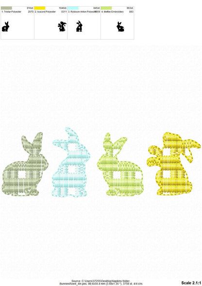 Gingham Plaid Easter Bunny 4 in a row