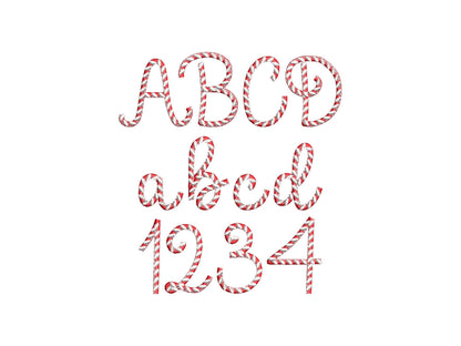 Dense Candy Cane Stitch Font