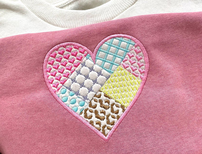Patchwork Patterned Heart Applique