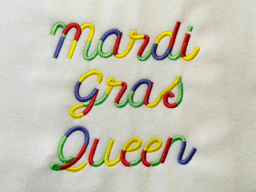 Multicolor Satin Stitch Line Font