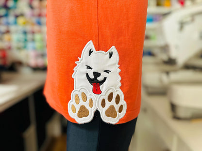 Cute Dog Puppy Paw Cutout Applique