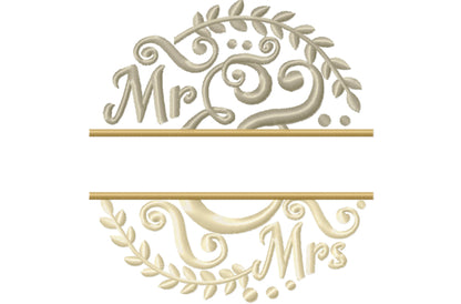 Mr And Mrs Split Monogram Frame
