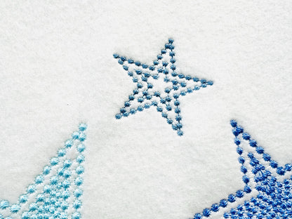 Stars pearl stitch outline Star SET of 6 types machine embroidery