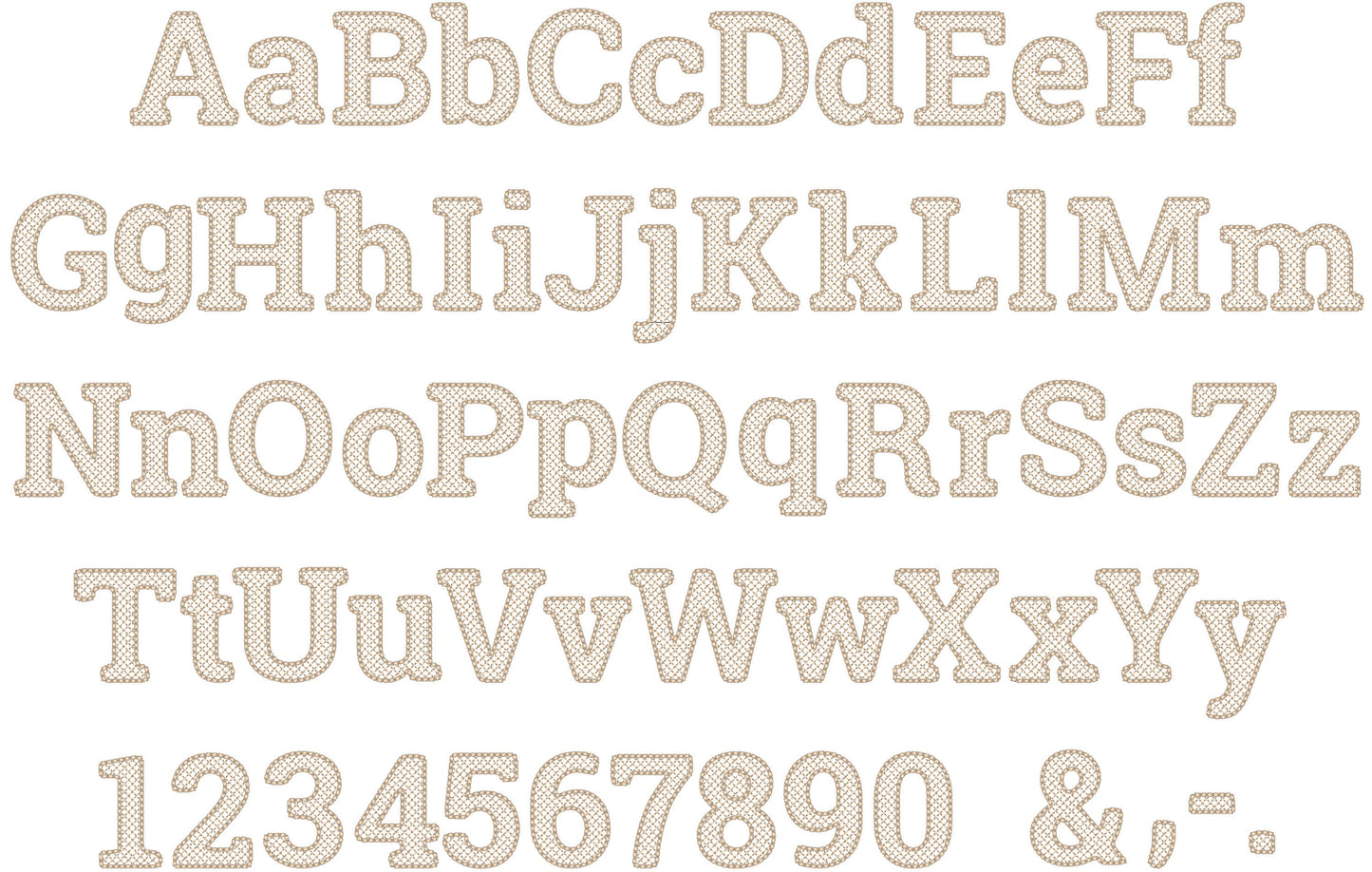 Puffy Bean Stitch Outline Block Font