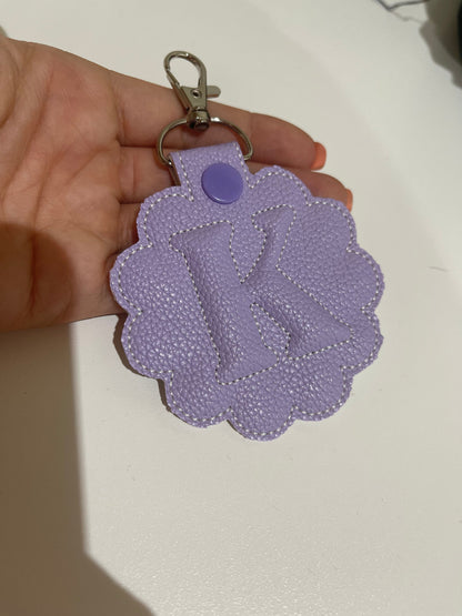 Scalloped Edge Puffy Puff Foam Monogram Keychain