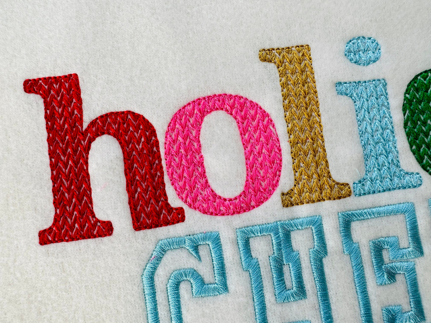 Knitted effect knit sweater light stitch Font Sheriff block Font