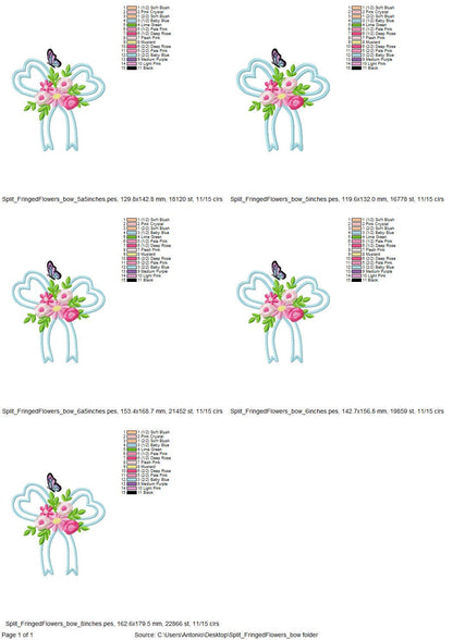 Fringed Flower and Heart Bow