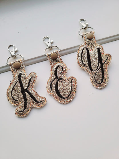 Satin Handwritten Monogram Keychain