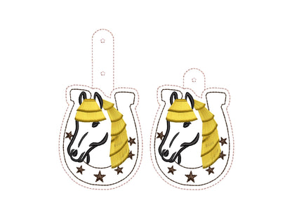 Fringed Horse and Horseshoe Keychain