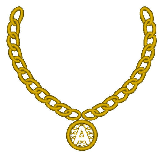 Rapper, rounded monogram on chain circle ALPHABET baby machine