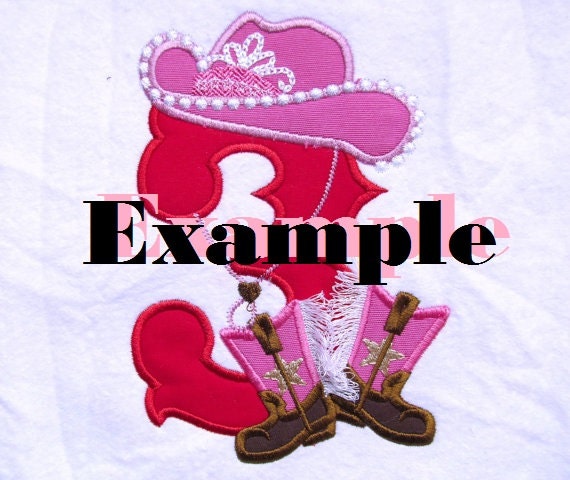 Cowgirl Boots and Hat Applique and Mini Font