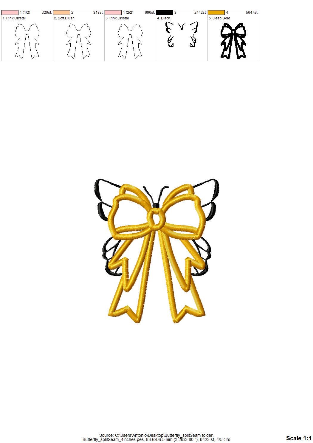 Butterfly And Bow Applique