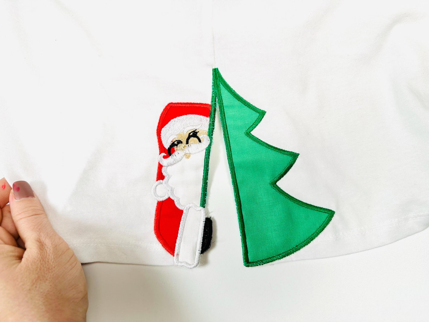 Christmas Tree And Santa Split Applique