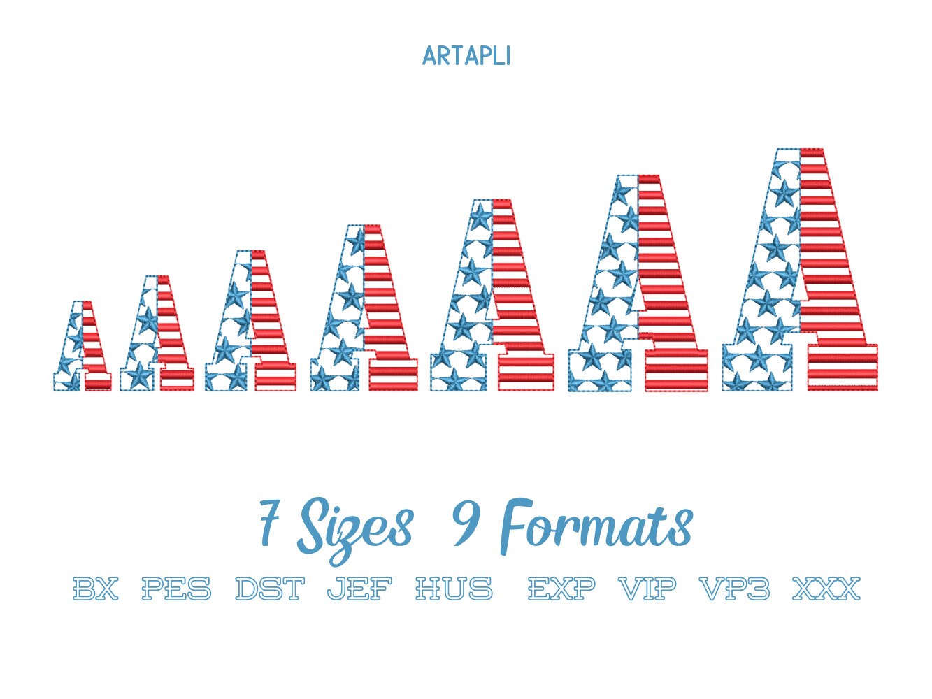 Patriotic Block Font Stars And Stripes