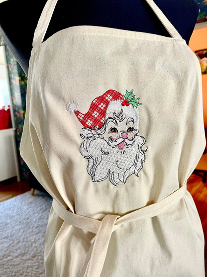 Retro Gingham Santa Claus