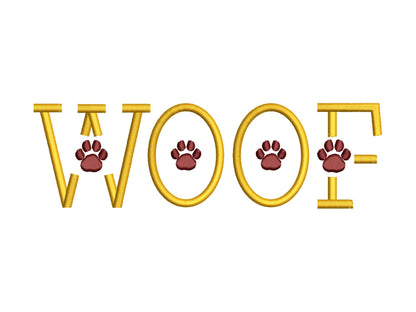 Satin Stitch Block Paw Print Font
