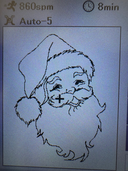 Quick Light Stitch Santa Claus Outline