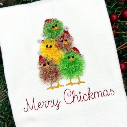 Fringed Little Chicks with Santa Hat