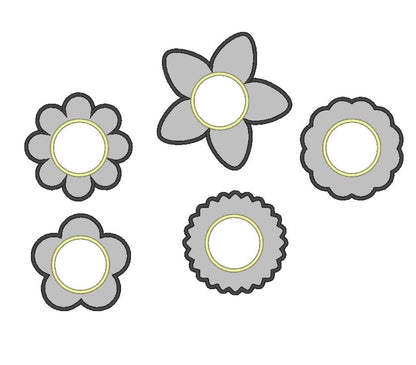 Floral Curtain Holes ITH